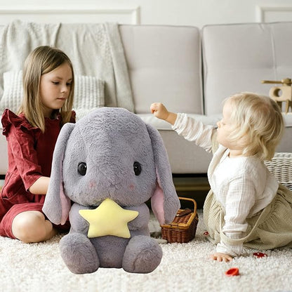 Easter White Rabbit Stuffed Bunny Animal with Carrot Soft